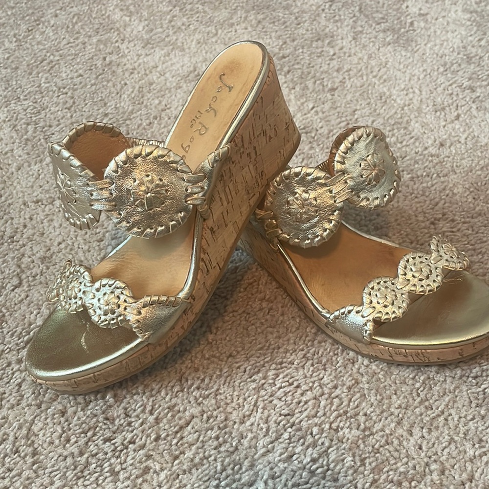 Jack Rogers platinum Lauren wedges, 6